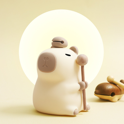 귀여운 실리콘 카피바라 야간등 어린이 야간등 선물 USB 재충전 동물 실리콘 야간등