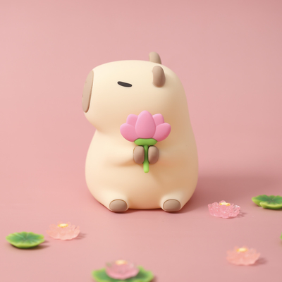 귀여운 실리콘 카피바라 야간등 어린이 야간등 선물 USB 재충전 동물 실리콘 야간등