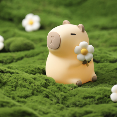 현대 디자인 실리콘 카피바라 야간 램프 휴대용 USB 재충전 가능한 LED 광원 터치 제어 동물 램프 침실