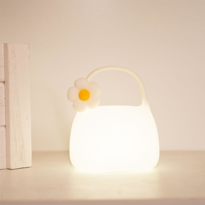 현대 귀여운 휴대용 램프 침실용 따뜻한 흰색 LED 테이블 램프 USB 재충전 가능한 실리콘 재료