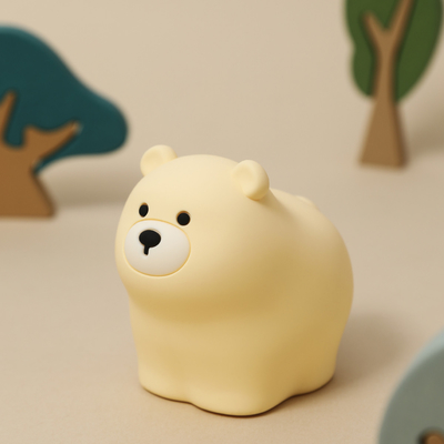 OEM LED 귀여운 만화 실리콘 곰 잠자리 램프 Usb 재충전 가능한 밤 램프 아기 침실 침대 나이트 라이트