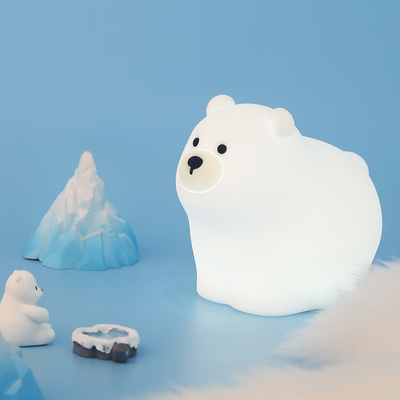 OEM LED 귀여운 만화 실리콘 곰 잠자리 램프 Usb 재충전 가능한 밤 램프 아기 침실 침대 나이트 라이트