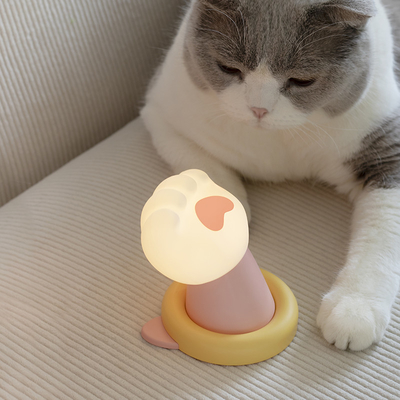 공장 귀여운 수면 제어 CAT PAW USB 침실 램프 실리콘 램프 재충전 가능한 터치 라이트 실리콘 나이트 라이트