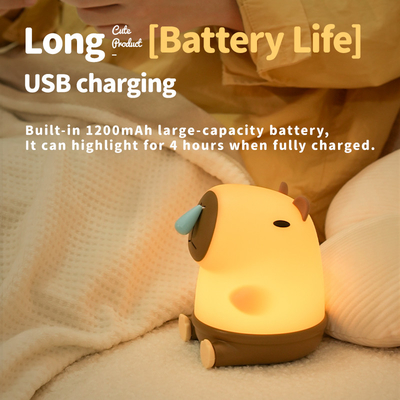 창의적인 방 장식 LED 스노티바라 밤 빛 USB 재충전 만화 동물 보육실 실리콘 램프