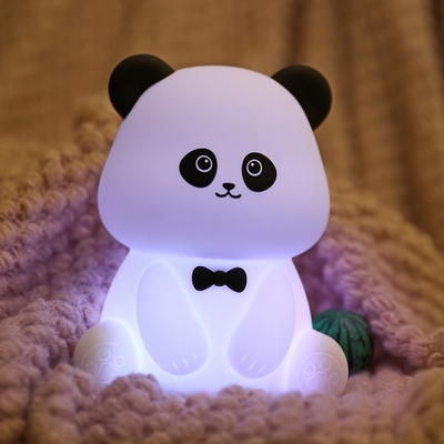 귀여운 동물 USB 재충전 가능한 아기 램프 실리콘 판다 LED 야간등 어린이 야간등