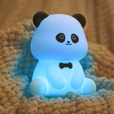 귀여운 동물 USB 재충전 가능한 아기 램프 실리콘 판다 LED 야간등 어린이 야간등