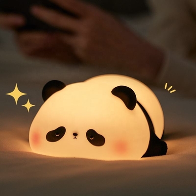 실리콘 판다 램프 1200mAh 감수성 탭 컨트롤 따뜻한 흰색 호흡 빛 휴대용 LED USB 재충전 가능한 밤 빛
