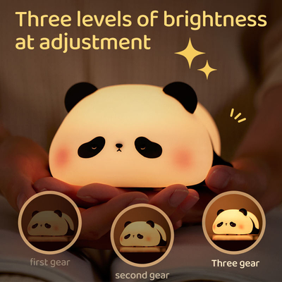 실리콘 판다 램프 1200mAh 감수성 탭 컨트롤 따뜻한 흰색 호흡 빛 휴대용 LED USB 재충전 가능한 밤 빛
