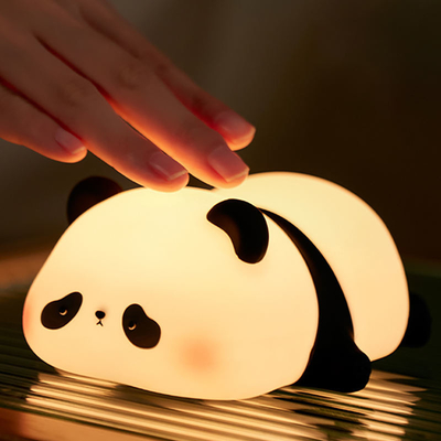실리콘 판다 램프 1200mAh 감수성 탭 컨트롤 따뜻한 흰색 호흡 빛 휴대용 LED USB 재충전 가능한 밤 빛