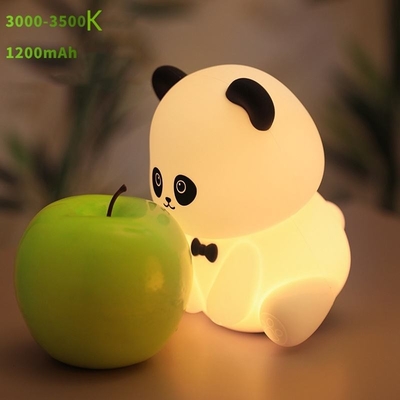 귀여운 동물 USB 재충전 가능한 아기 램프 실리콘 판다 LED 야간등 어린이 야간등