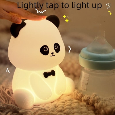 귀여운 동물 USB 재충전 가능한 아기 램프 실리콘 판다 LED 야간등 어린이 야간등