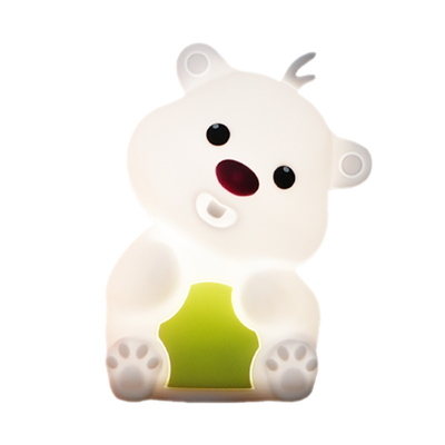 귀여운 곰 모양 실리콘 나이트 라이트 실리콘 침실 장식 테이블 재충전 침대 옆 램프