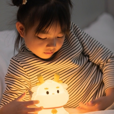 LED USB 재충전 가능한 디밍 드래곤 터치 만화 귀여운 침실 장식 실리콘 아기 리조트 테이블 램프 밤 빛