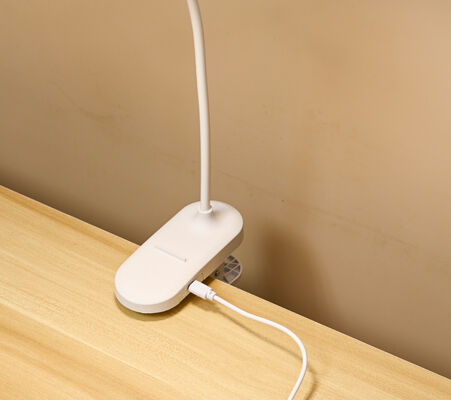 소매 어린이 현대 LED 테이블 램프 목 클립-온 터치 제어 USB 재충전 하얀 밤 빛 학생의 연구