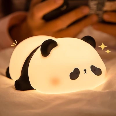 실리콘 판다 램프 1200mAh 감수성 탭 컨트롤 따뜻한 흰색 호흡 빛 휴대용 LED USB 재충전 가능한 밤 빛